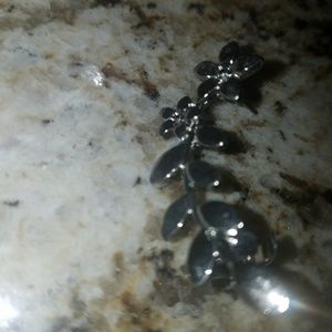 Silver floral ear cuff